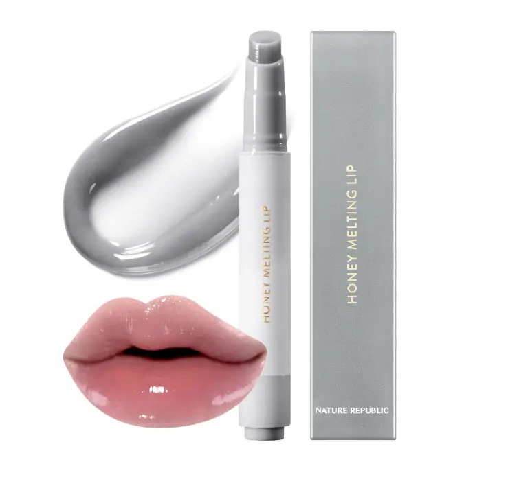 Nature Republic HONEY MELTING LIP PLUMPING (12 GRAY) SOFT LIP STICK Moody Plump Hydrating Gloss, Moisturizing balms, Volumizing formula,Nude & Sheer tint, Glowy Finish, korean make up
