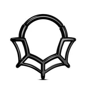Oufer 16G Spiderweb Hinged Segment Septum Ring 316L Stainless Steel