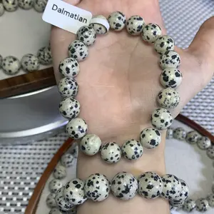 【Dalmatian】(Random shipping)Dalmatian Bracelet Healing Power Gemstone Crystal Beads Unisex Adjustable Bracelets