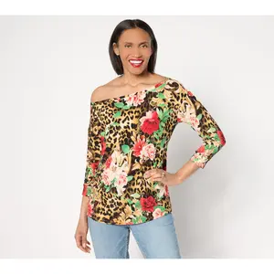 Attitudes by Renee Como Jersey On/Off The Shoulder Top