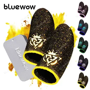 BlueWow SharkKing SilverFiber Mobile Gaming Finger Sleeves Ultra-Soft 0.3mm Thin Fabric High Sensitivity Sweat-Proof 12 Count Individual Packing Compact Portable for Gamers - Wireless Switch Controller