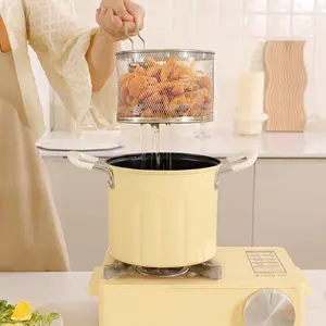 【Spring Festival】 3L Multifunctional Small Deep Fryer with Filter Screen for Home Use Compact Efficient Cooking Solution with Handle
