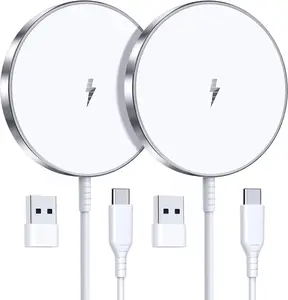 2-Pack 15W Magnetic Fast Charger for iPhone 16/15/14 & AirPods – MagSafe Compatible