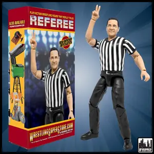 Ultimate 3 Counting & Talking Wrestling Referee Figure for WWE & AEW Figures