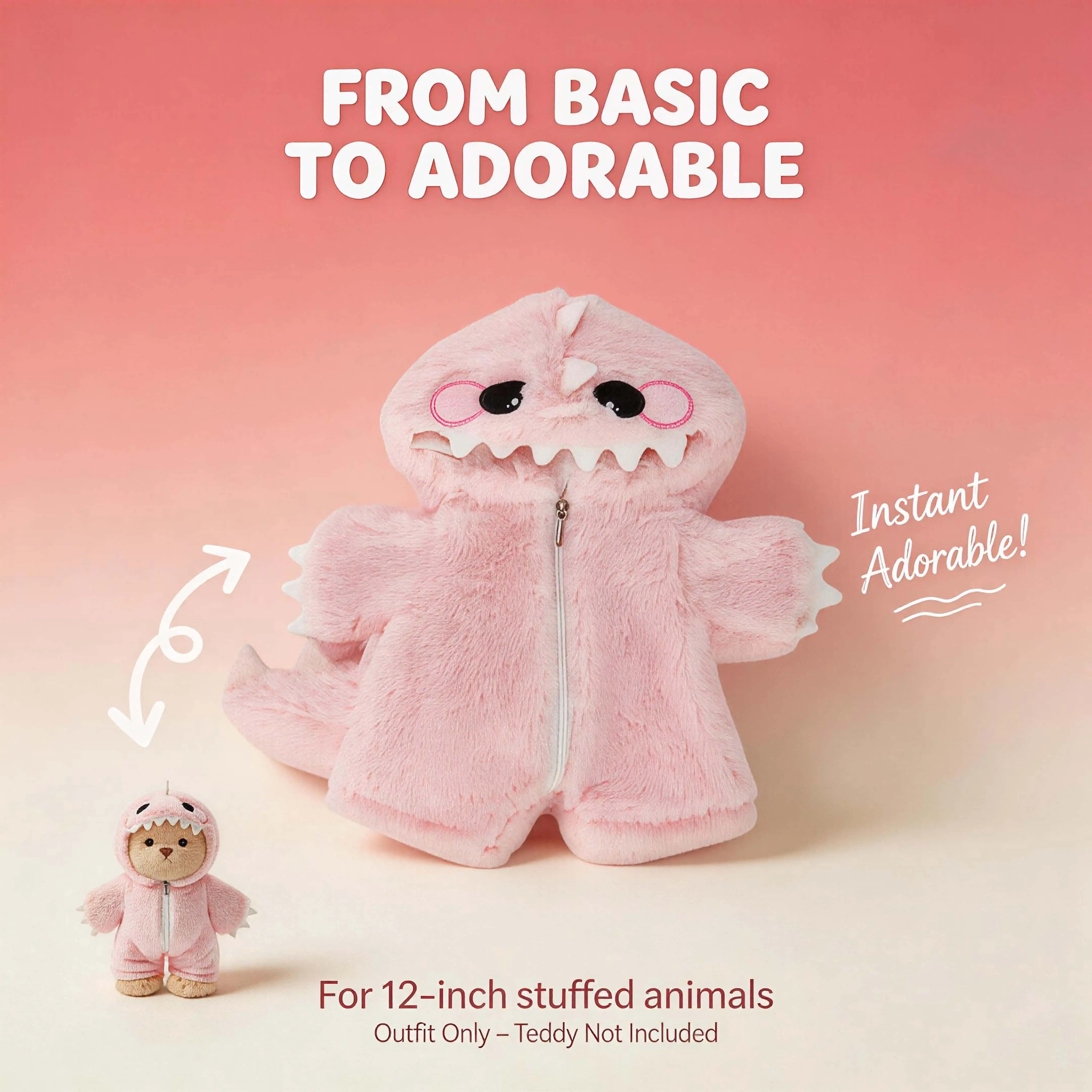 TEDDY HUGGY Outfits Collection for 12-inch Teddy Bear - Adorable Teddybear Clothing for a New Look - Easy to Use & Perfect Gift Idea Plush Gift Doll