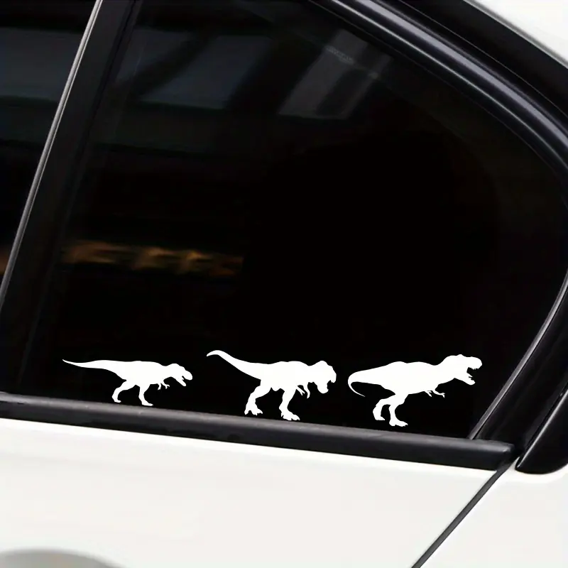 1SET Light Trendy Cool Playful Sticker | For Car Dashboards, Trendy Stationery, Double T-Rex Silhouette Decor, Load Items with Stylish Vibe Easily, Dinosaur Silhouette Playful Feeling in Daily Details