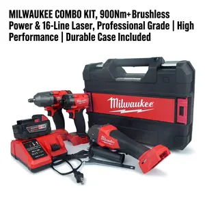 Milwaukee Professional Tool Kit With 900nm FID3 , 125mm Brushless Angle Grinder, 16 Line Laser Level