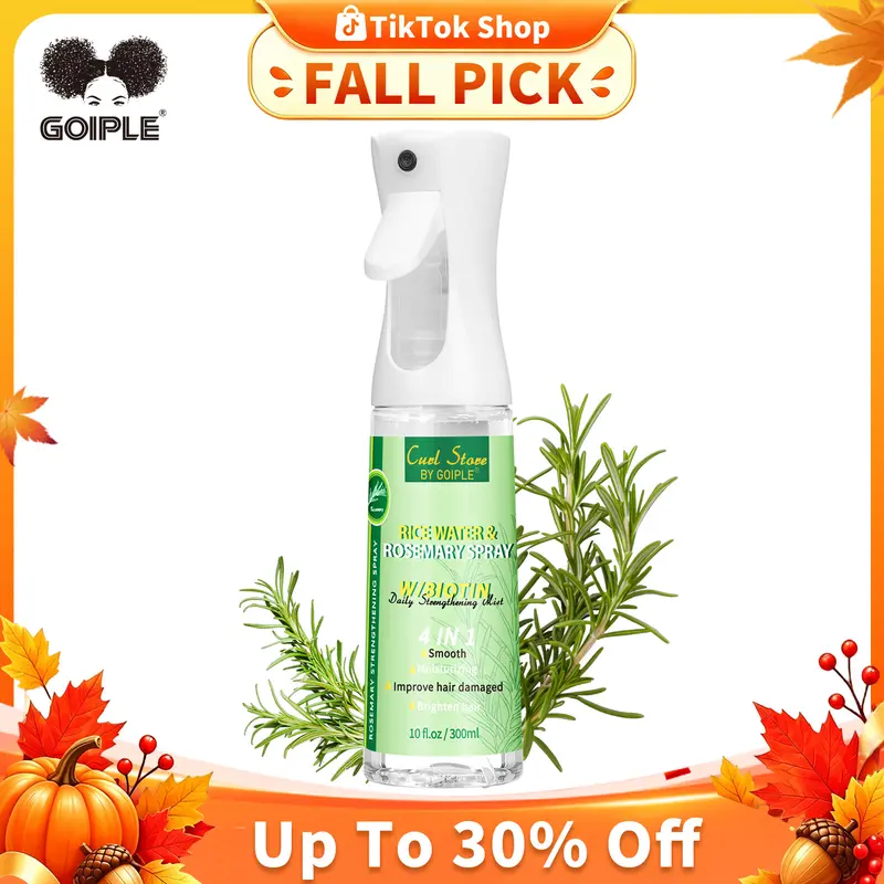 Goiple Organic Rice Water Rosemary Hair Tonic - Lightweight Plant Extract Haircare Mist, Daily Silky Care for Dry Weak Locks, Thicker Fuller Hair Growth Product for Women & Men (Haircare Treatment)