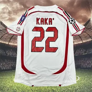 2006 2007 Milan Away Retro White No.22 Kaka Short Sleeved Soccer Jersey