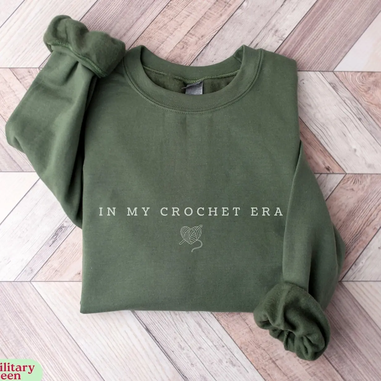 In My Crochet Era Sweatshirt Crochet Sweatshirt Minimalsit Crocheting Sweater, Crochet Lover Gifts, Gift For A Crafter, Yarn Lover Crewneck