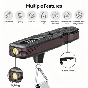 Meilen 7-in-1 Portable Digital Luggage Scale with LED Flashlight Screwdriver & Box Cutter 110lb/50kg LCD Display for Travel Shipping Fishing Battery Included
