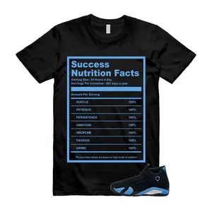 Aj14 Black University Blue 2026 13 T Shirt Match SUCC Unisex Streetwear