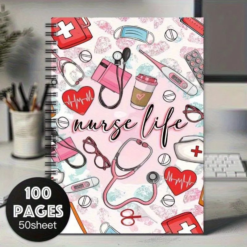 Nurse Life Pattern Notepad, 1 Count Daily Checklist Notepad, Planning Notebook, Meeting Notebook, Notebook For Work, Perfect Gift for Nursing Students, Family, Friends, and Colleagues