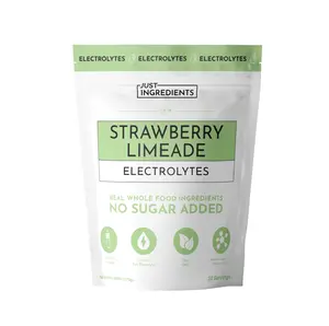 Just Ingredients Strawberry Limeade Electrolytes  – 30 Serving Bag – Real Food Ingredient Hydration Drink Mix with Essential Minerals – Remineralizing Formula – No Sugar Added – Energy & Cramp Support – Vegan, Non-GMO