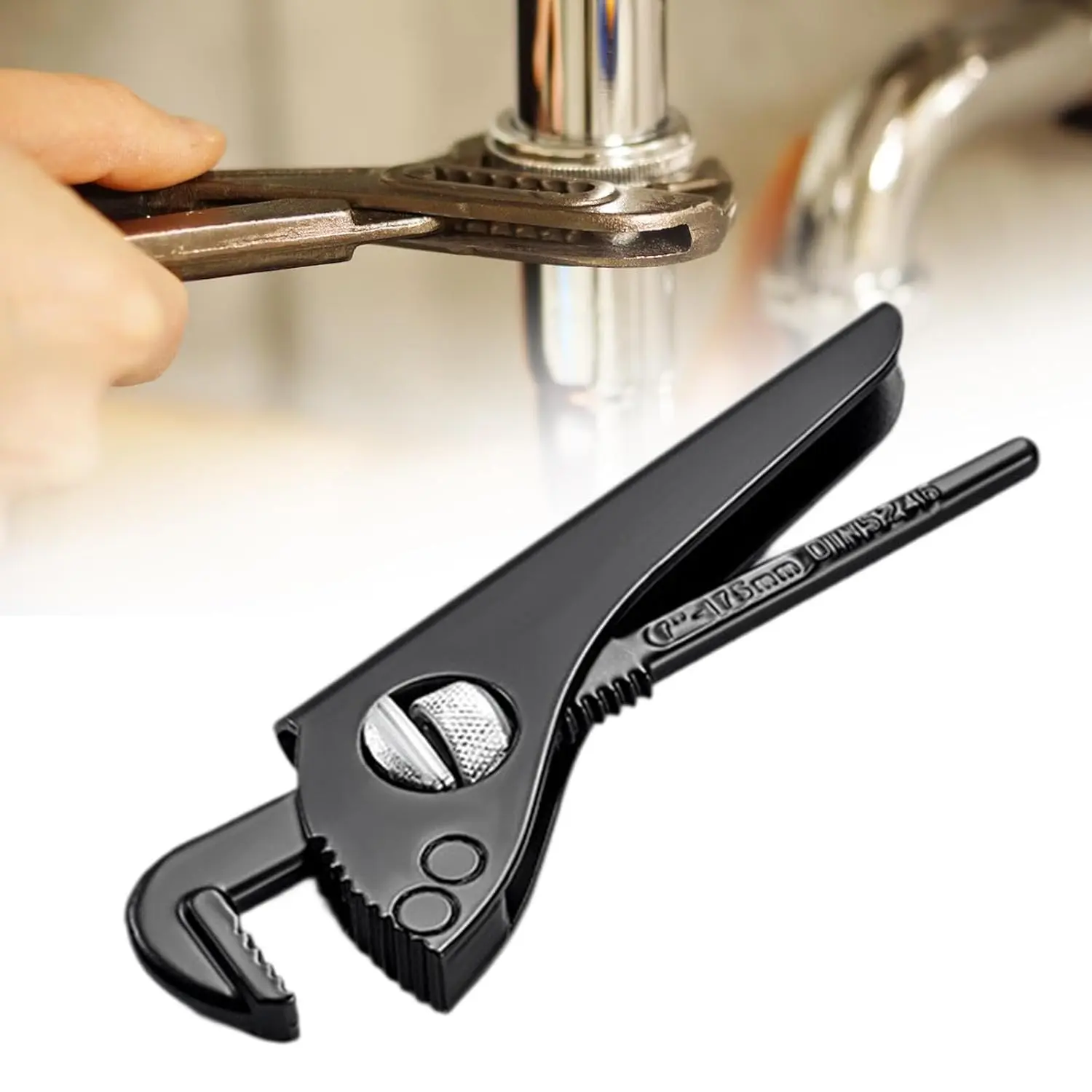 7 Inch Heavy-Duty Adjustable Pipe Wrench, Carbon Steel Plumbing Tool with Ergonomic Handle | Versatile Wrench for Circular and Shaped Pipes, Valves & Plumbing Repairs,dealsforyoudays