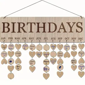 1 Set Wooden Holiday Celebration Calendar Plaques - Record important dates such as anniversaries, birthdays for your family and friends - Suitable for Spring, Valentine's Day, Birthday, Anniversary, Easter, St. Patrick's Day gifting