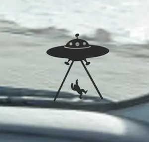 UFO with bigfoot decal - windshield Easter egg