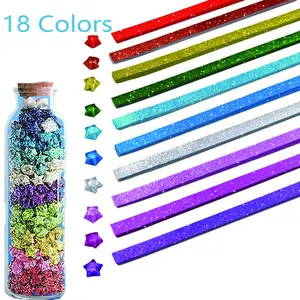 360 Sheets Folded Star Paper Strips, With Small Bright Powder That Emits A Bright Light, Handmade Colored Paper, Craft, Pentagram Material, Can Be Given To Friends