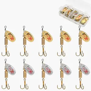 Fishing Metal Spoon Lure Set, 5/10-Pack of Spinning Lures with Glitter, Artificial Fishing Lures, High-Quality Design to Attract Fish, Durable Construction, Ideal for Anglers, Fishing Spoons