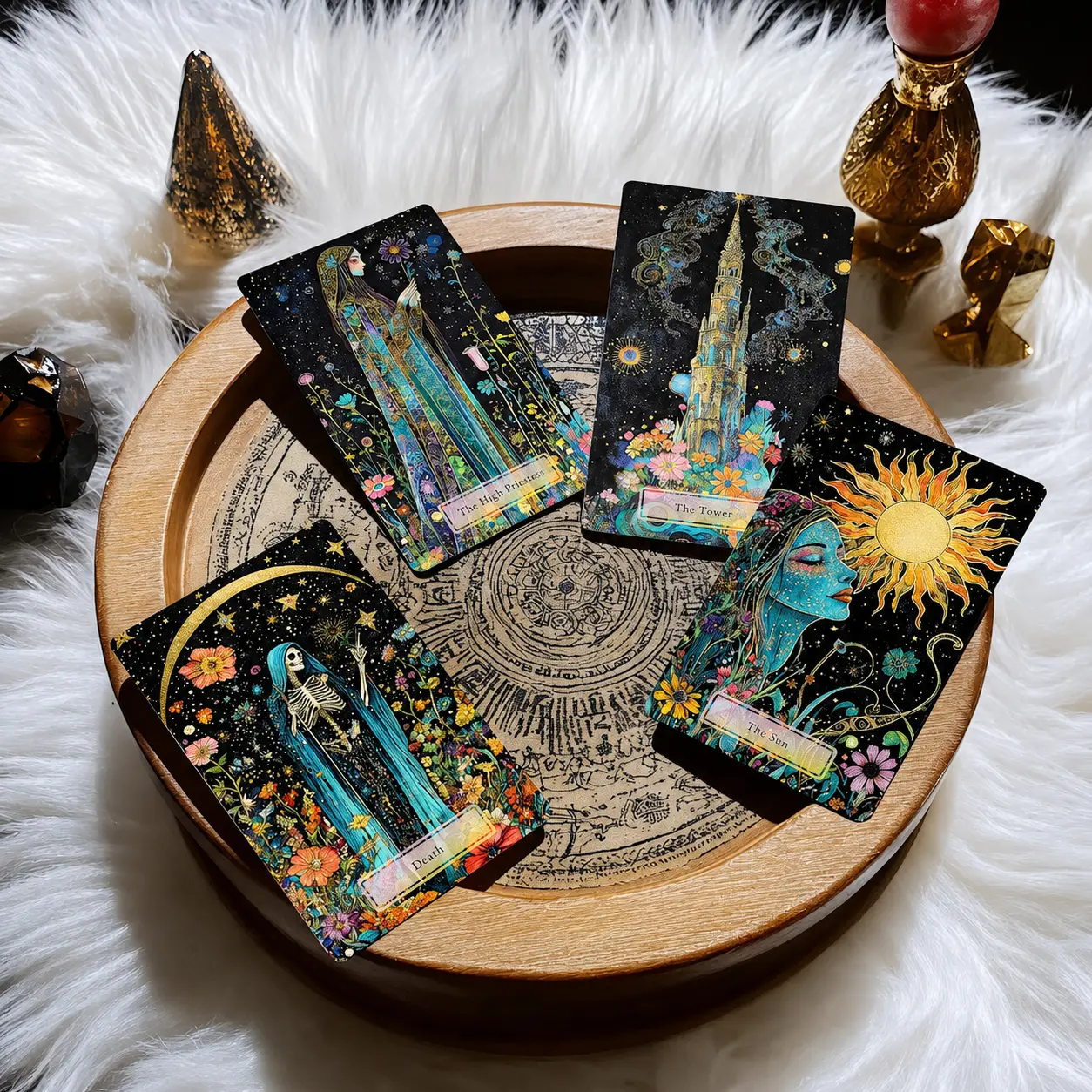 Mystical Tarot Deck, 78 Cards with Guidebook and Storage Box for Beginners
