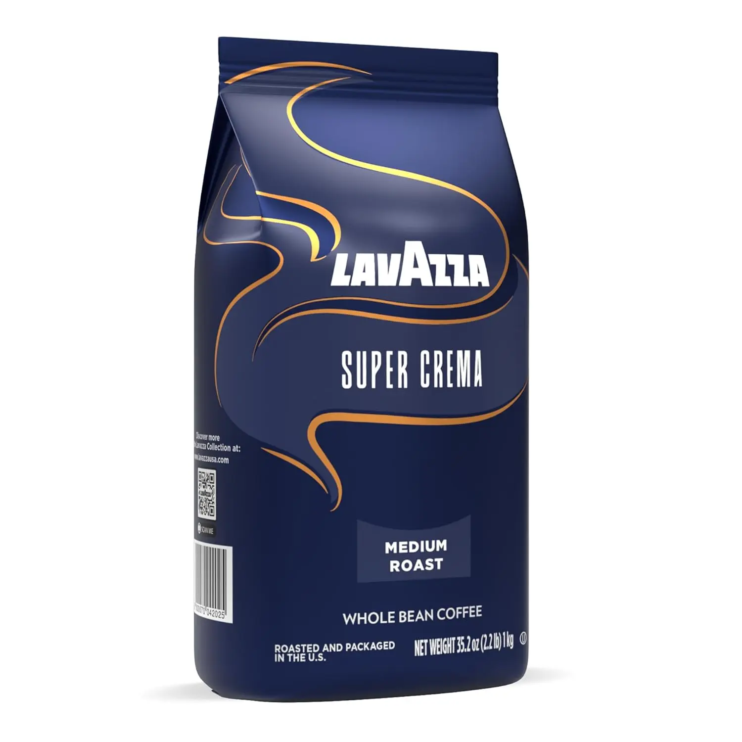 Lavazza Super Crema Whole Bean Beverages, Medium Espresso Roast Arabica-Robusta Blend Pure Coffee, 2.2 lb Bag, Package May Vary (Pack of 1)