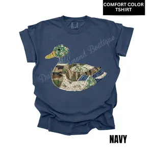 BLUE JEAN Duck Patchwork Comfort Color T-Shirt