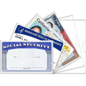 [New Deal] 6 Pack Social Security Card Protector/New Medicare Card Protector Sleeve/Credit Card Holder,24 Mil Soft Clear Card Sleeves for Waterproof SSN, Water-Resistant
