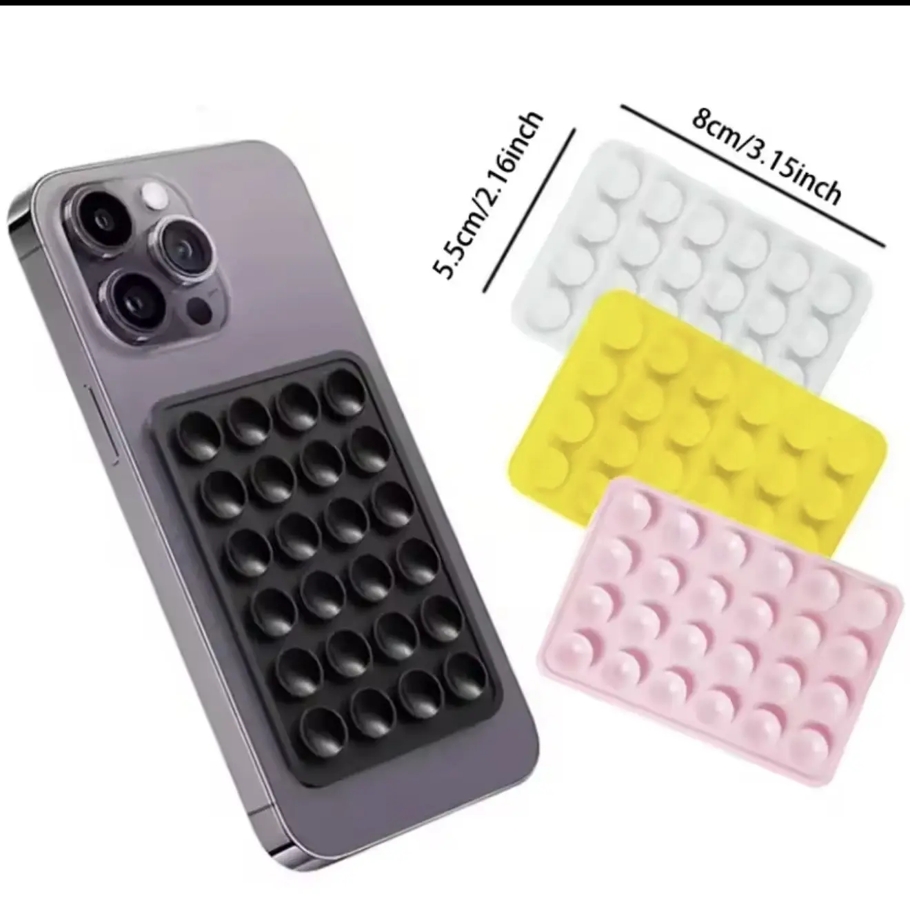 Silicone Suction Phone Holder Mat Multifunctional Suction Cup Wall Stand Square Anti-Slip Single-Sided Case Mount Back Sticker