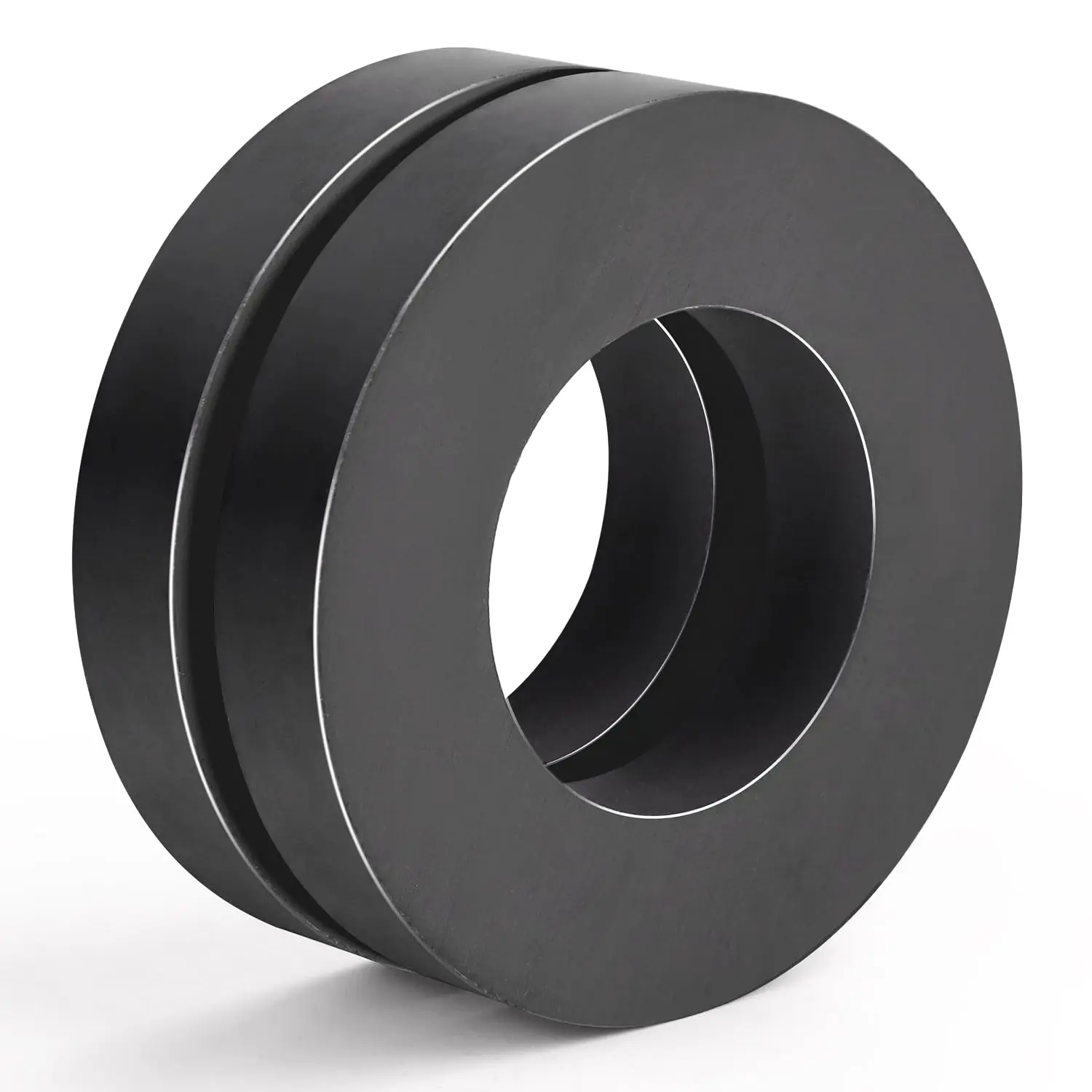 Ferrite Big Ring Magnet, Round Ceramic Magnets with Hole, OD2.36 x ID1.26 x 10mm, Large Magnets Heavy Duty for DIY, Science Projects Industria-Pack of 2