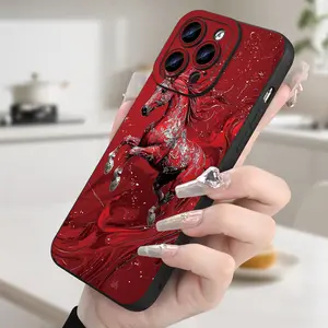 Phone Case - Phone Case Featuring a Chinese-Style Red Horse Design, Suitable for Various Iphone Including 17, 16, 15, 14, 13, 12, 11, 7, X, XR, And XS MAX. It Offers Shockproof Protection And Is Ideal for Both Teenagers And Adults for iPhone13