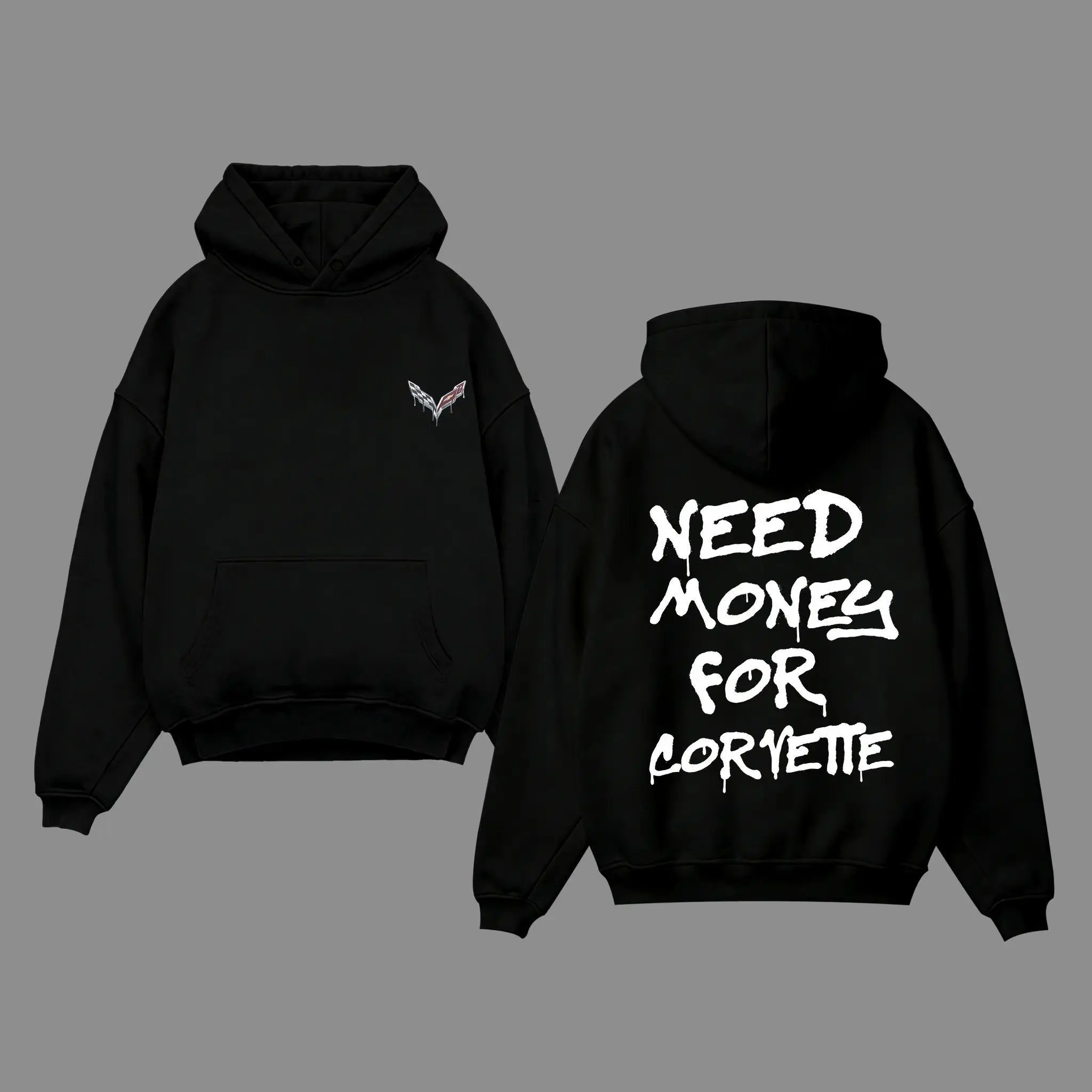 Men's Cozy Oversized Classic Sports Car Graphic Hoodie - Everyday Smooth Fabric Streetwear Pullover, Trendy Sweatshirts for Car Enthusiasts (T-shirt Style)