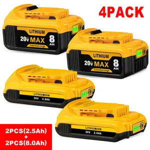 High Capacity 20V MAX Battery 2-4-Pack – DCB203 2.5Ah + DCB200 8.0Ah.20V MAX Lithium Replacement high-capacity