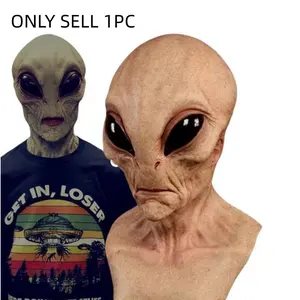 Unisex Alien Theme Full Face Mask, Funny Creepy Horror Headpiece, Perfect Halloween Ready Party Accessory, Unique Makeup Costume Prop, Party Masks, Fun Accessories, Versatile Usage, Realistic Masks