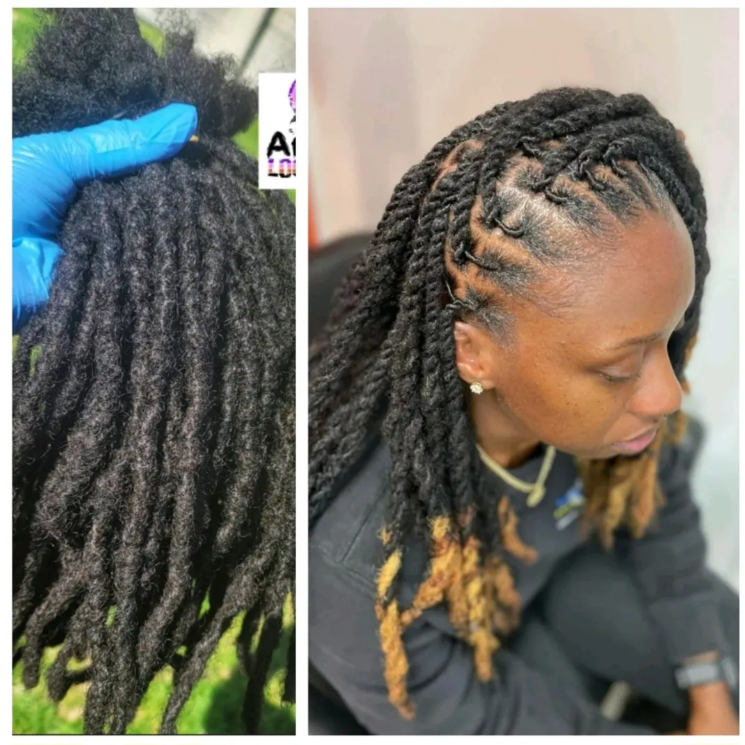 Interloc Dreadloc Extensions 100% Human Hair Interlocked locs Natural Looking Locs 10 locs Per Bundle Textured Intalocs Dreadloc Extensions