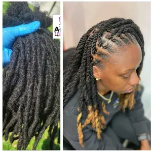 Interloc Dreadloc Extensions 100% Human Hair Interlocked locs Natural Looking Locs 10 locs Per Bundle Textured Intalocs Dreadloc Extensions