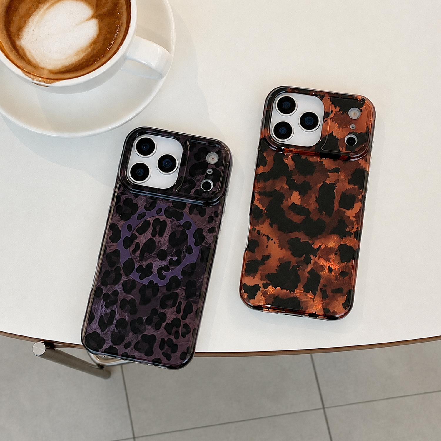 For iPhone 17 16 15 Pro Max Leopard Print Shockproof Cute Luxury Bling Sparkle Translucent Clear Vintage Cheetah Print Silicone Phone Case for Girls Women
