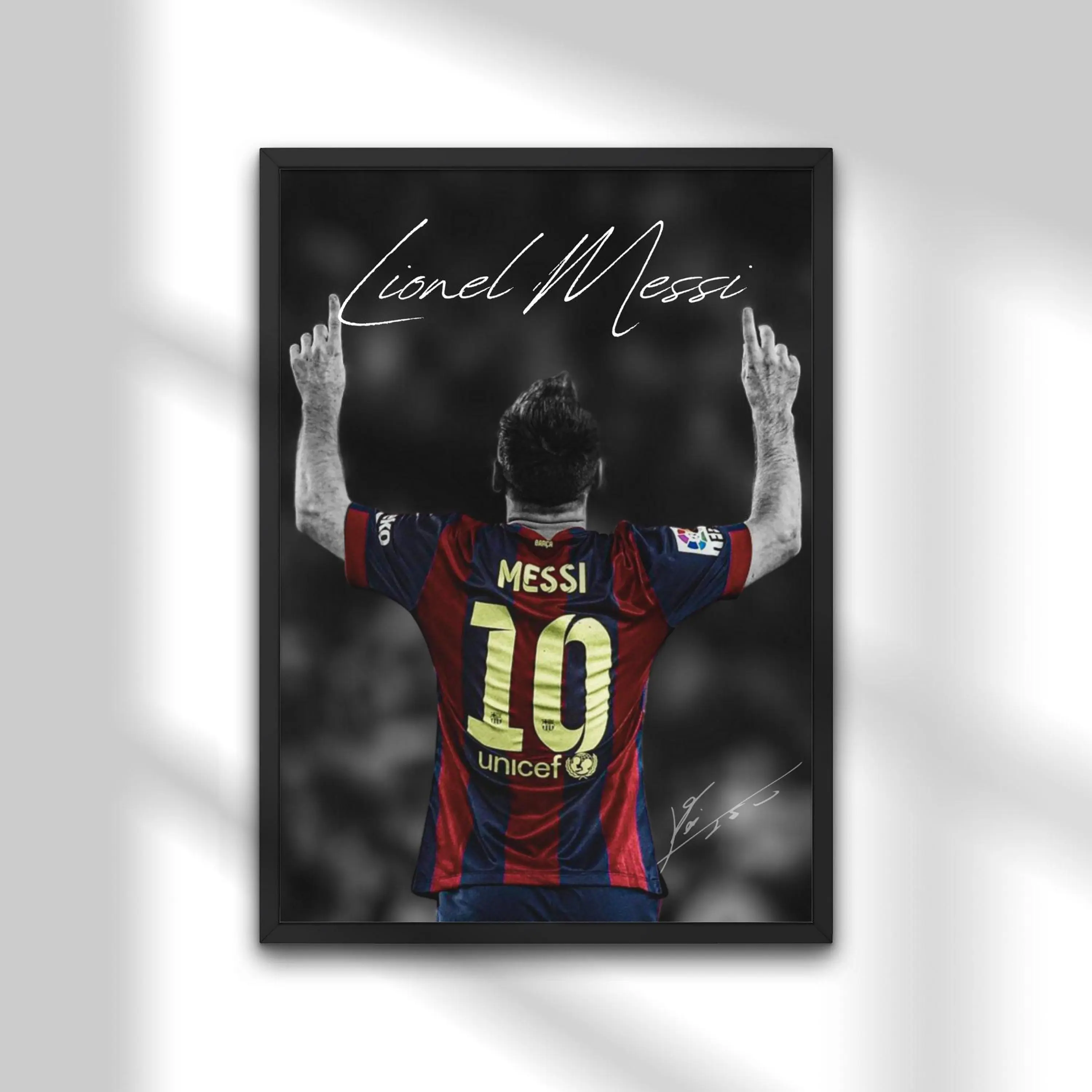 [No Frame] Lionel Messi Poster, Lionel Messi Shirt, Barca 2014-2015 Soccer Legend, High-quality Barcelona Inspired Art Poster