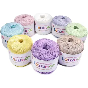 Crochet Thread, 8 Pearl Yarn Balls for Crocheting, 100% Mercerized Cotton Tatting Thread Size 10, Cotton Lace Yarn for Hand Embroidery