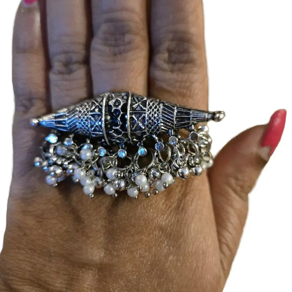 Ghungroo oxidise free size finger ring Ghungroo oxidise free size finger ring