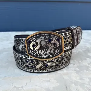 Mens belts con ebilla cuadra de chalino y cinto de arma