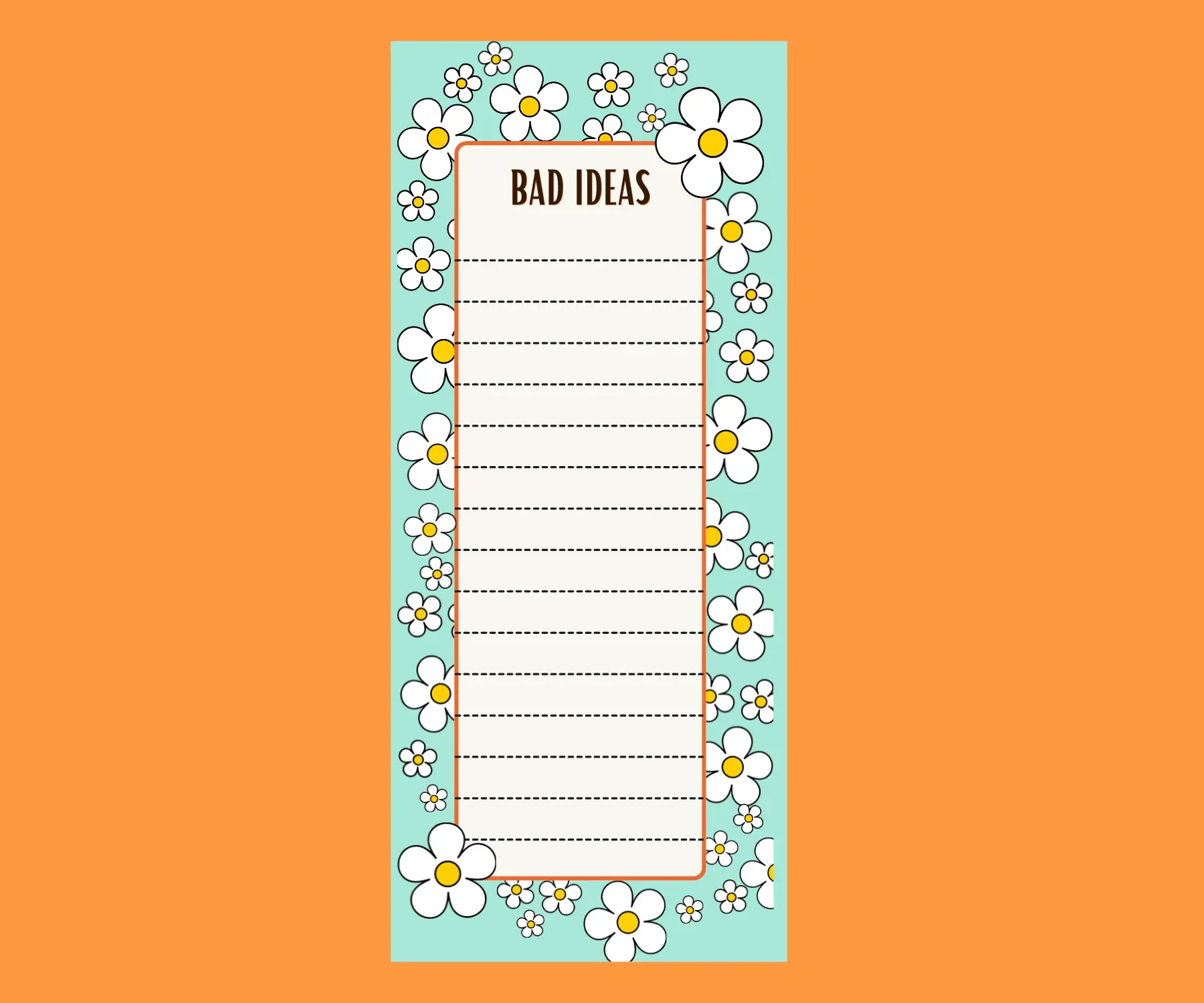 BAD IDEAS FUNNY MAGNETIC NOTEPAD WITH MAGNET OPTION