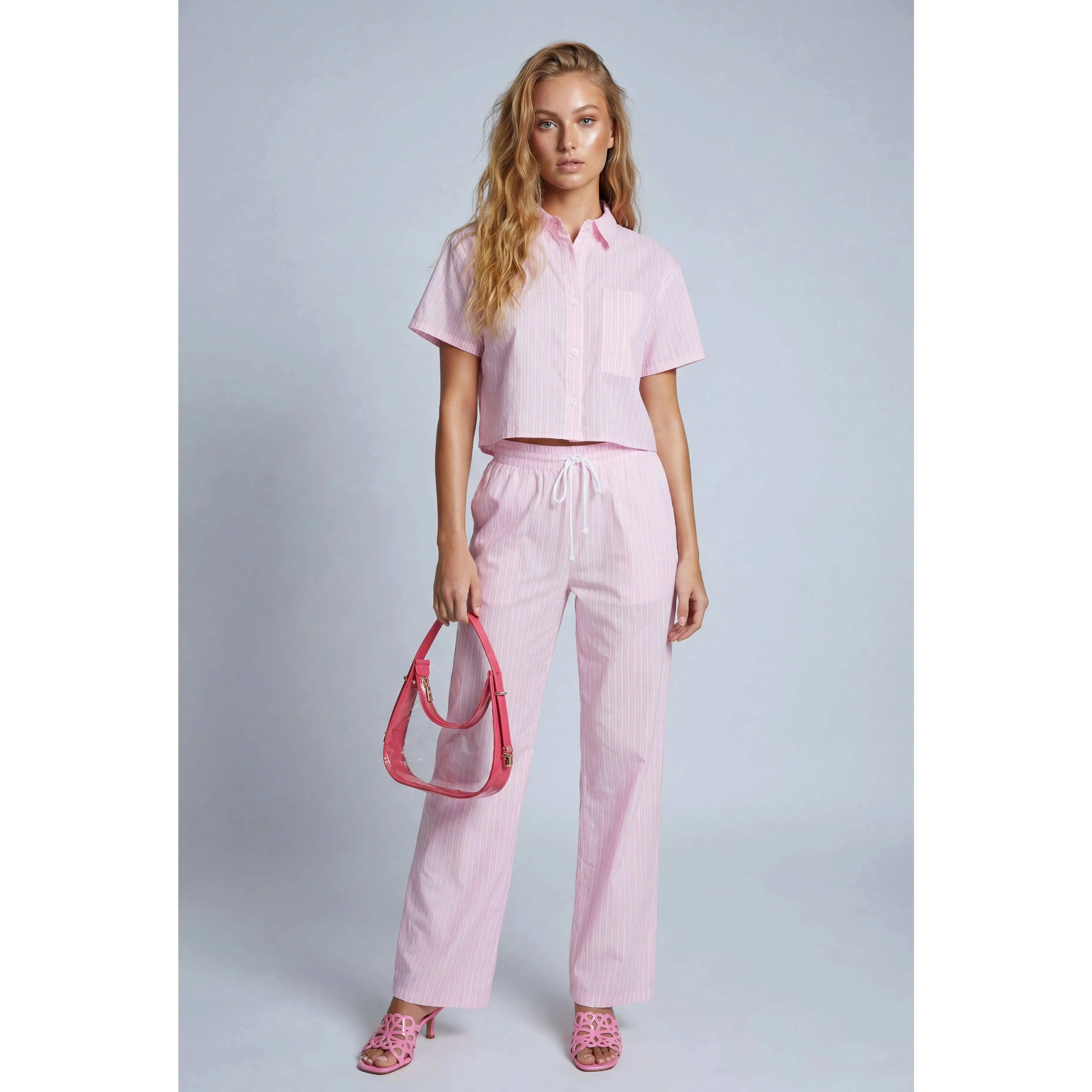Striped Poplin Pants Striped Poplin Pants