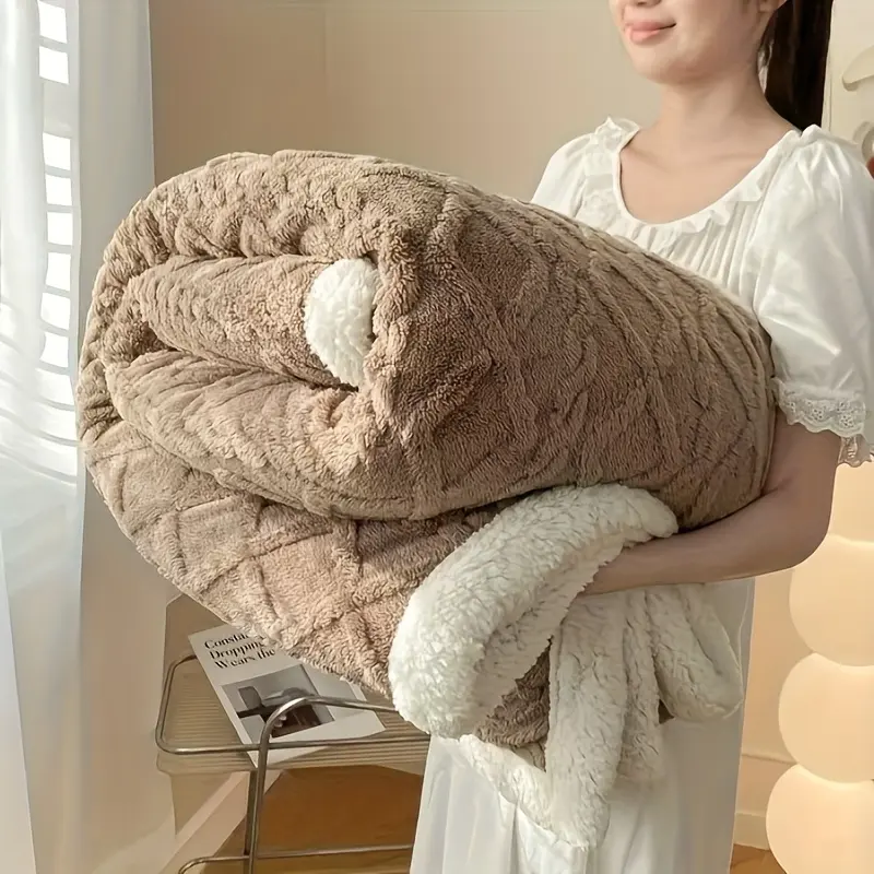 Double-Sided Plain Taffeta Blanket - Soft, All-Seasons Bedding Throw, Skin-Friendly, Machine Washable, Ideal for Sleep and Air Conditioning Use