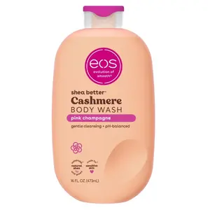 eos Shea Better Cashmere Body Wash, Pink Champagne, Creamy Gel Formula, 16 fl oz.