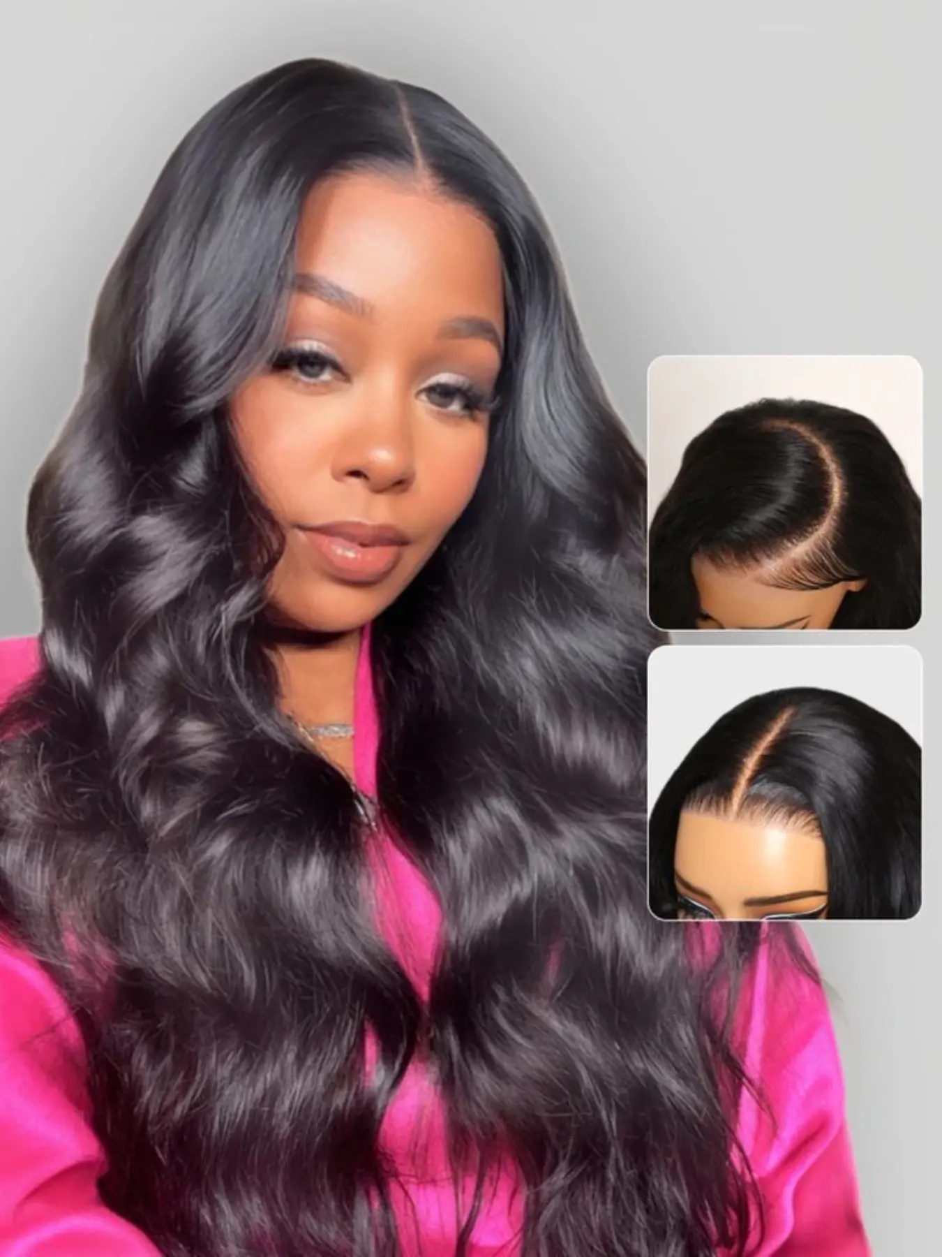 Body Wave Human Hair Wig, Wear-and-Go 5x5 HD Lace Front Wigs, 180% Density, Lace Closure Wigs, Wavy Glueless Wig with Baby Hair, Brazilian Virgin Human Hair for Women, Preplucked Wigs