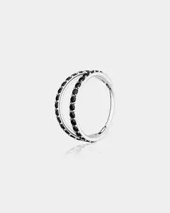 20G Black Double Hoop Nose Ring