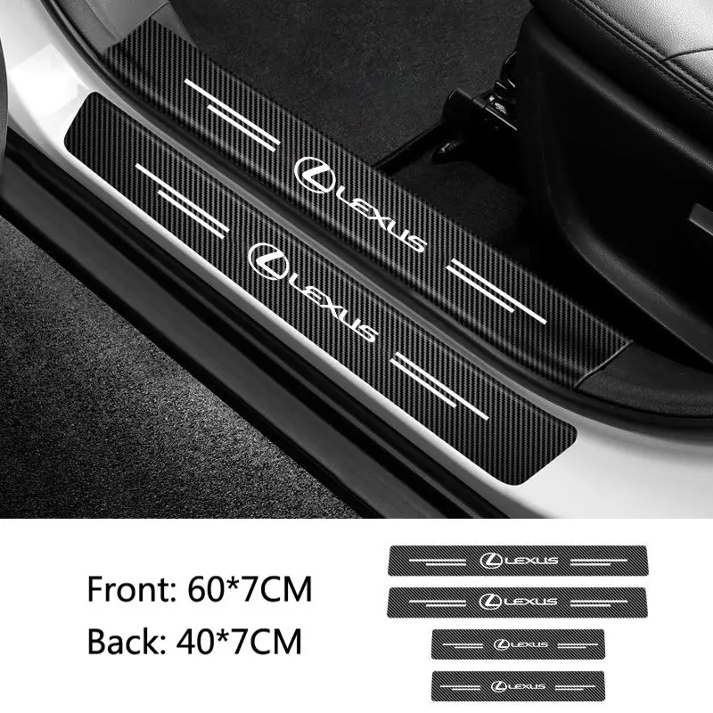 4pcs Car Door Threshold Sill Protector Stickers Auto Accessories Automotive Decals For Lexus RX GX460 GX IS250 RX400h UX250h RX350 LX570 LX600 LX470 GX470 IS250 Ct200h ES300h Car Decal Vinyl Decals