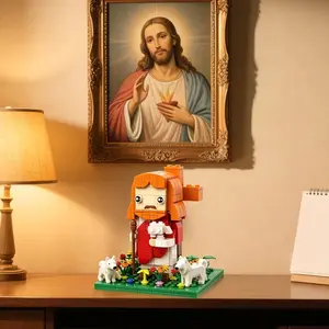 Cute Jesus Building Block Set, Home Decor Ornament, Humanistic Atmosphere, Faith Cultivation, Ideal Gift for Holidays, Decorative