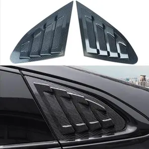 Rear Side Window Louvers Compatible with Che-vrolet Malibu 2016-2024 Rear Side Window Louvers Air Vent Scoop Shades Cover Blinds Exterior Accessories 2PCS(Carbon Black)