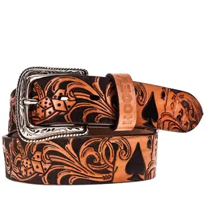 "Gambler" Brown/Black Filigree Belt